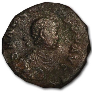 Roman Bronze AE 4 Emperor Arcadius (383-408 AD) Roman Bronze AE 4 Emperor Arcadius (383-408 AD)