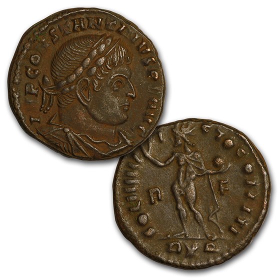 Roman Bronze Follis AE3 Emperor Constantine I (307-337 AD) VG-VF+ Roman Bronze Follis AE3 Emperor Constantine I (307-337 AD) VG-VF+