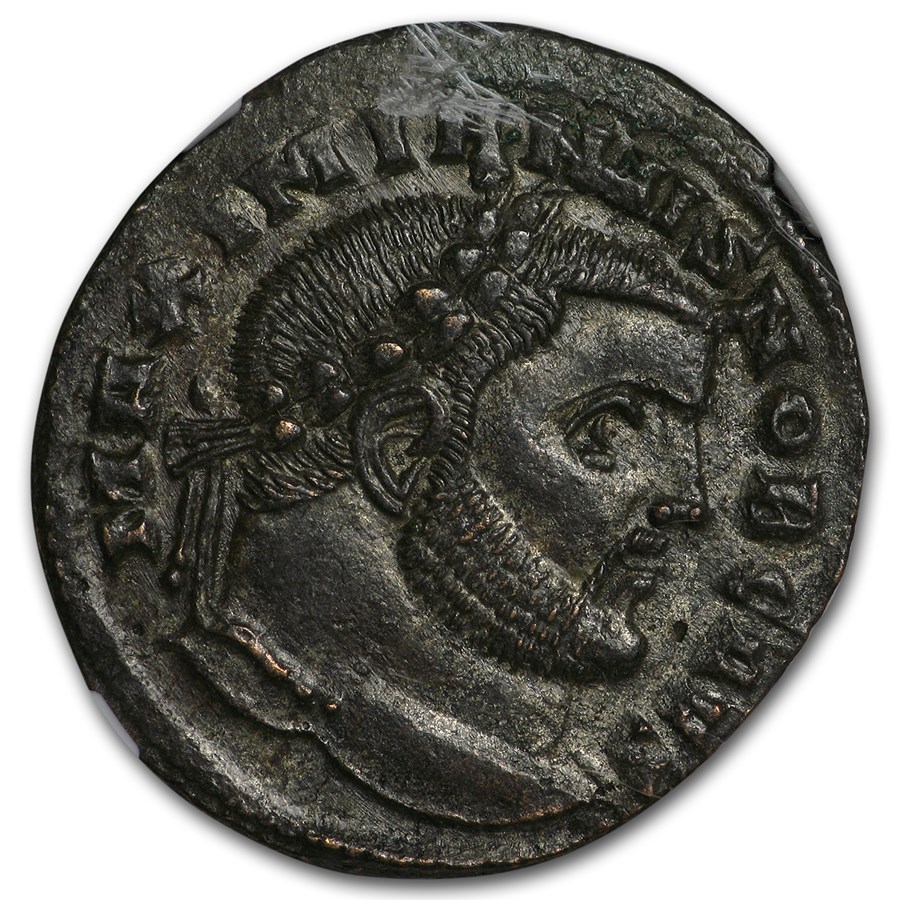 Roman Bronze Nummus Emperor Galerius (305-311 AD) AU NGC
