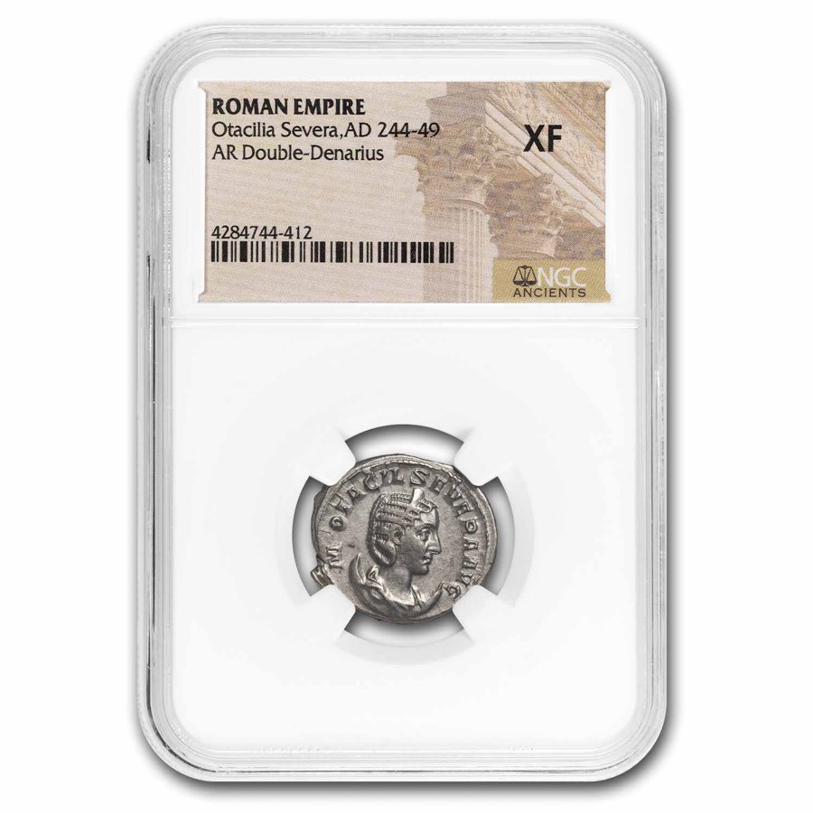 Roman Dbl Denarius Otacilia Severa 244-49 AD XF NGC (Random Coin)