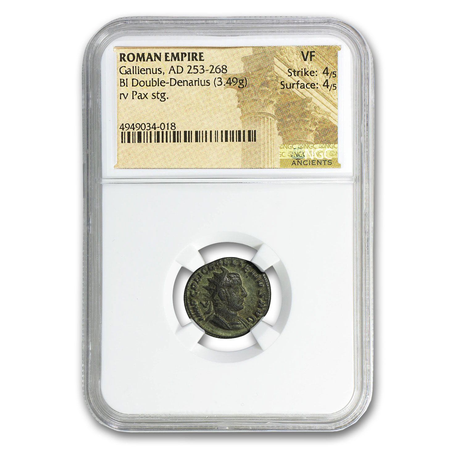 Buy Roman Double Denarius Emperor Gallienus (253-268 AD) VF NGC