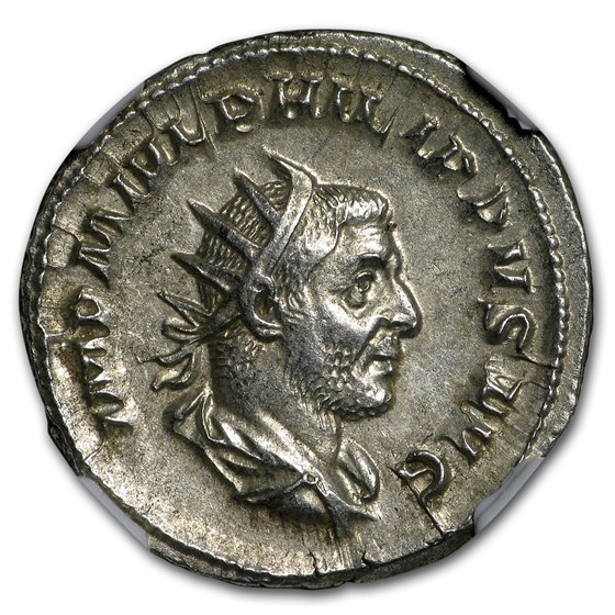 Roman Double Denarius Emperor Phillip I (244-249 AD) Ch AU NGC