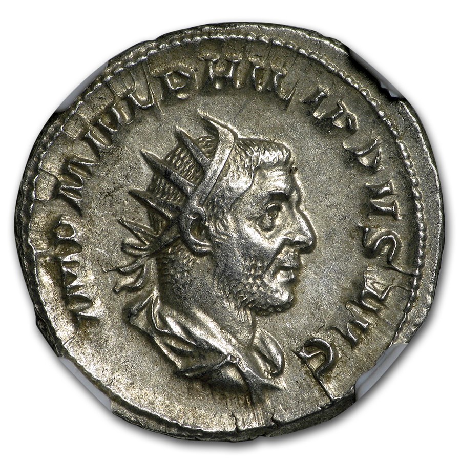 Roman Double Denarius Emperor Phillip I (244-249 AD) Ch AU NGC