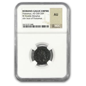 Roman Double Denarius Emperor Postumus AU NGC (260-269 AD) Roman Double Denarius Emperor Postumus AU NGC (260-269 AD)