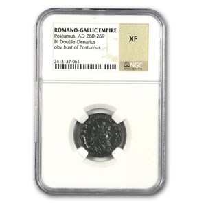 Roman Double Denarius Emperor Postumus XF NGC (260-269 AD) Roman Double Denarius Emperor Postumus XF NGC (260-269 AD)