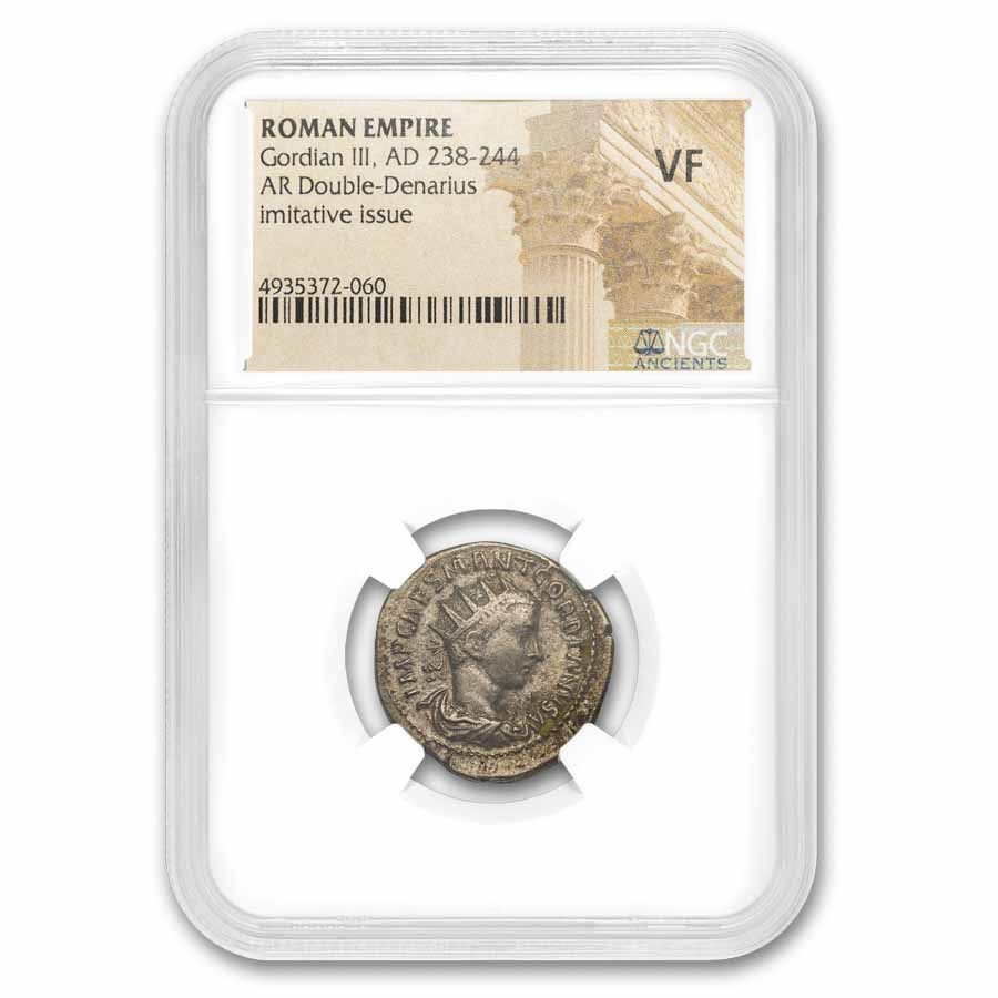 Roman Double Denarius Gordian III (238-244 AD) VF NGC (Imitative)