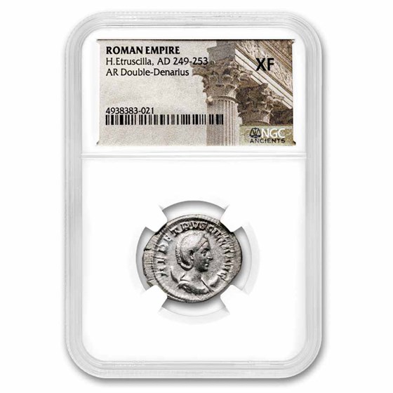 Roman Double Denarius Herennia Etruscilla (249-251 AD) XF NGC Roman Double Denarius Herennia Etruscilla (249-251 AD) XF NGC