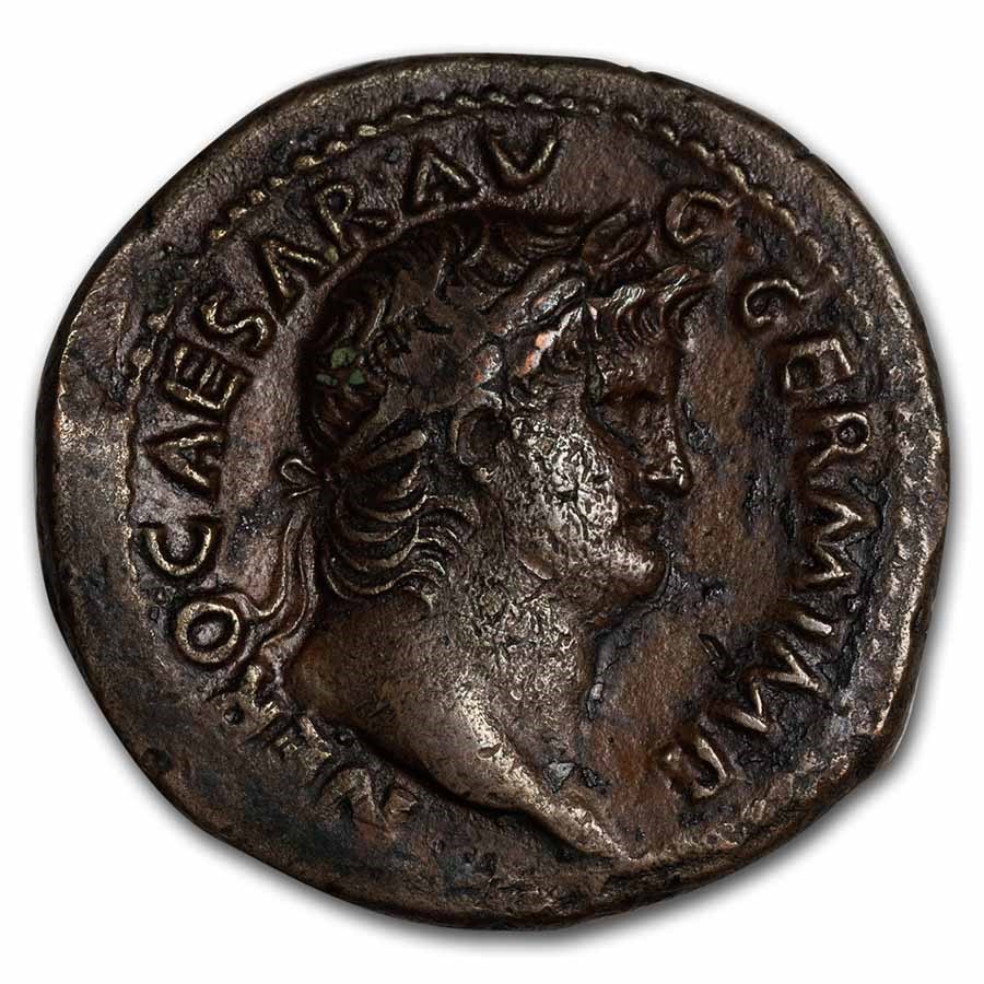 Roman Empire AE As Nero (54-68 AD) Ch XF (RIC I 543)