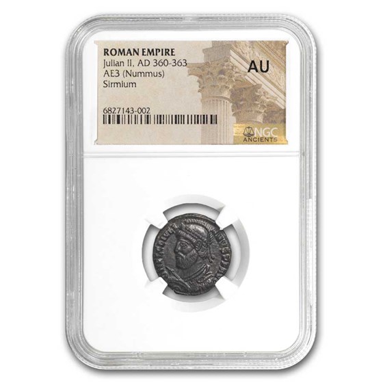 Roman Empire AE3 Nummus 360-363 AD Julian II AU NGC RIC VIII 108 Roman Empire AE3 Nummus 360-363 AD Julian II AU NGC RIC VIII 108