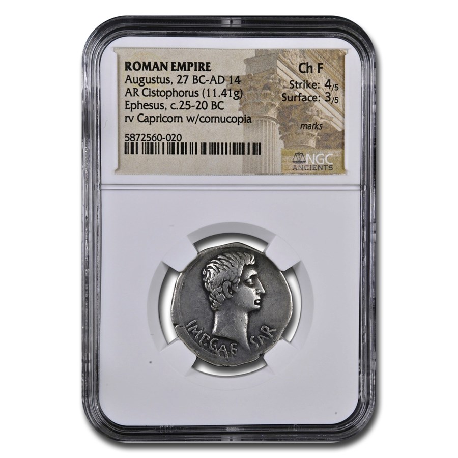 Roman Empire AR Cistophorus Augustus 25-20 BC VF NGC (RIC I 480)