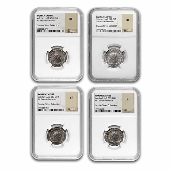 Roman Empire AR Dbl Denarius Valerian I (253-260 AD) XF NGC Roman Empire AR Dbl Denarius Valerian I (253-260 AD) XF NGC