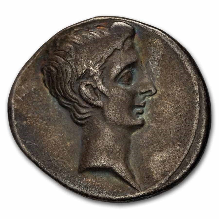 Roman Empire AR Denarius Augustus (27 BC-14 AD) XF (RIC 266)