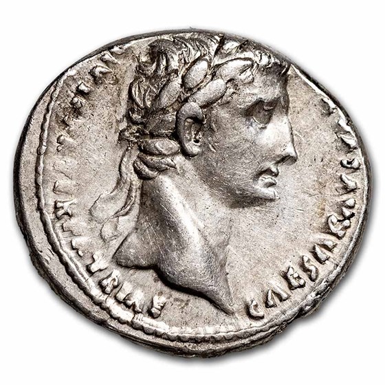 Roman Empire AR Denarius Augustus (27 BC-14 AD) XF