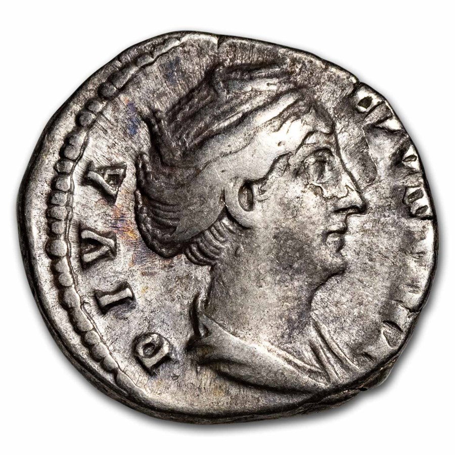 Roman Empire AR Denarius Faustina Sr 138-141 AD XF (Random)