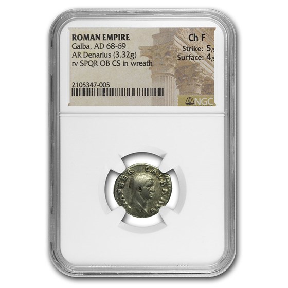 Roman Empire AR Denarius Galba (68-69 AD) Ch Fine NGC (RIC 167) Roman Empire AR Denarius Galba (68-69 AD) Ch Fine NGC (RIC 167)
