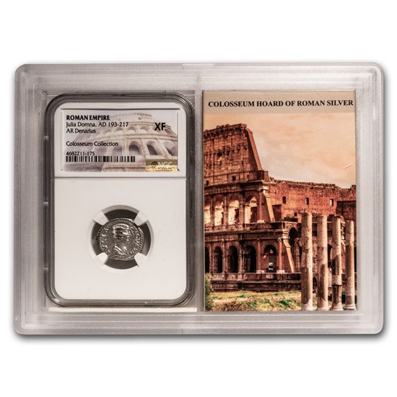 Roman Empire AR Denarius Julia Domna (193-217 AD) XF NGC (Vault) Roman Empire AR Denarius Julia Domna (193-217 AD) XF NGC (Vault)