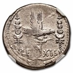 Roman Empire AR Denarius Marc Antony Legion XIII 30 BC Fine NGC
