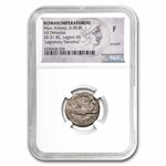 Roman Empire AR Denarius Marc Antony Legion XIII 30 BC Fine NGC