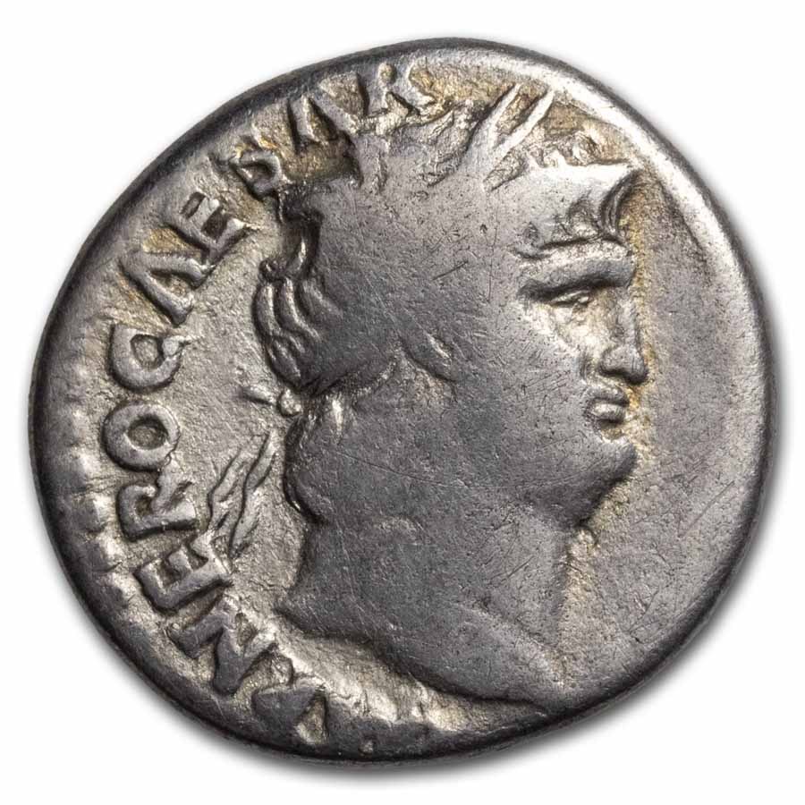 Roman Empire AR Denarius Nero (66-67 AD) Fine (RIC I 64)
