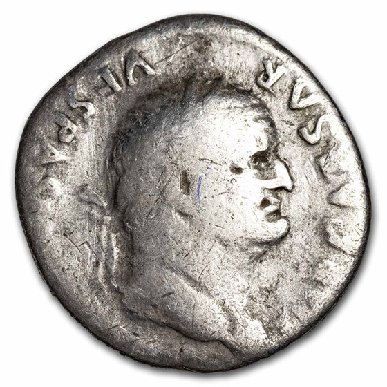 Roman Empire AR Denarius Vespasian 69-79 AD VG (Random) Roman Empire AR Denarius Vespasian 69-79 AD VG (Random)