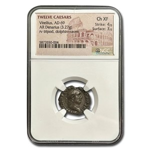 Roman Empire AR Denarius Vitellius (69 AD) Ch XF NGC (RIC I 109)