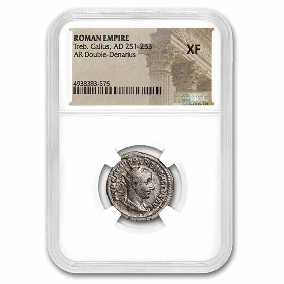 Roman Empire AR Double Denarius Treb. Gallus (251-253 AD) XF NGC Roman Empire AR Double Denarius Treb. Gallus (251-253 AD) XF NGC