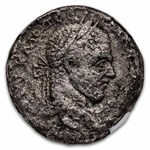Roman Empire AR Tetradrachm Macrinus (217-218 AD) Ch F NGC