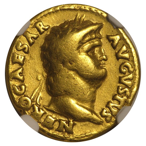 Roman Empire Au Aureus Emperor Nero (54-68 AD) F NGC (ex-Jewelry) Roman Empire Au Aureus Emperor Nero (54-68 AD) F NGC (ex-Jewelry)