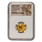 Roman Empire AV Aureus Caligula (37-41 AD) Ch Fine NGC (RIC I 15)