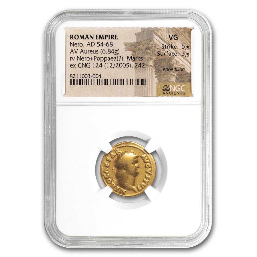 Roman Empire AV Aureus Emperor Nero 54-68 AD VG NGC (RIC I 44)