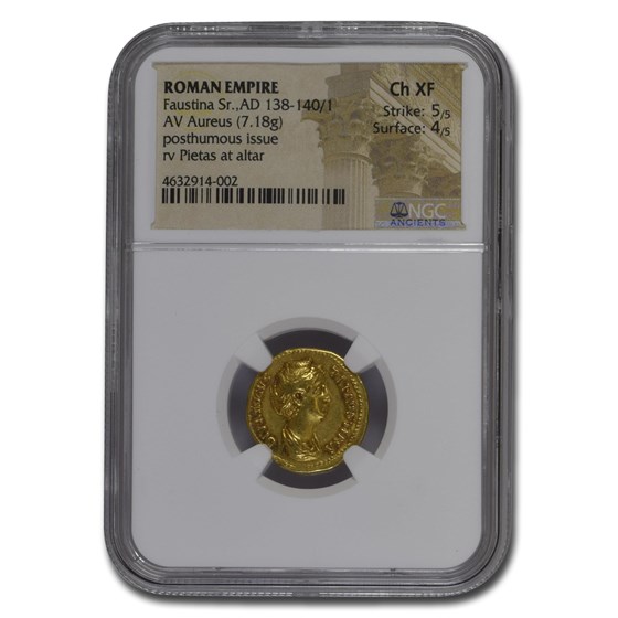Roman Empire Av Aureus Faustina the Elder (138-141 AD) CH XF NGC Roman Empire Av Aureus Faustina the Elder (138-141 AD) CH XF NGC