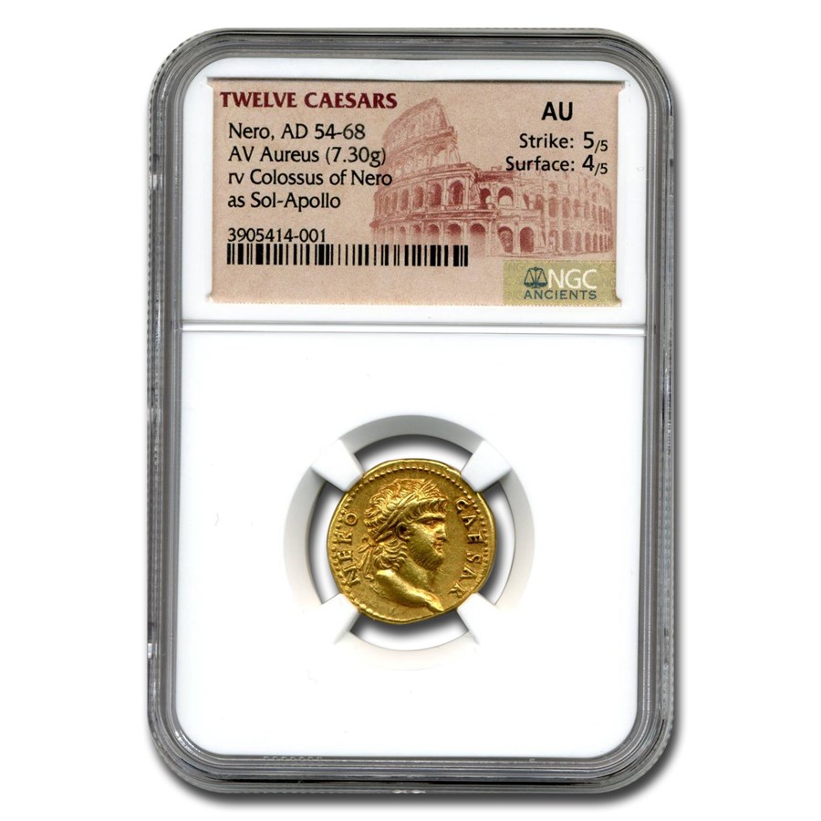 Roman Empire AV Aureus Nero (54-68 AD) AU NGC (RIC I 46)