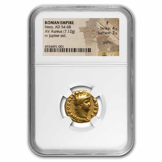 Roman Empire AV Aureus Nero (54-68 AD) Fine NGC (RIC I 52) Roman Empire AV Aureus Nero (54-68 AD) Fine NGC (RIC I 52)