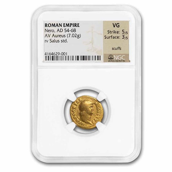 Roman Empire AV Aureus Nero (54-68 AD) VG NGC (RIC I 66) Roman Empire AV Aureus Nero (54-68 AD) VG NGC (RIC I 66)