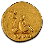 Roman Empire AV Aureus Vespasian 69-79 AD Ch F NGC (Judaea Capta)