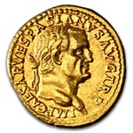Roman Empire AV Aureus Vespasian 69-79 AD CH XF NGC (RIC II 1108)