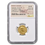 Roman Empire AV Aureus Vespasian 69-79 AD CH XF NGC (RIC II 1108)
