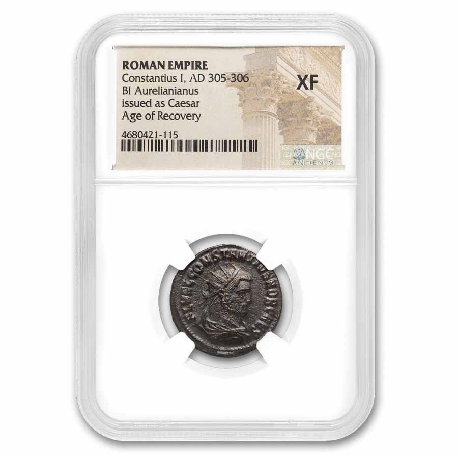 Roman Empire BI Aurelianianus Constantius I (305-306 AD) XF NGC