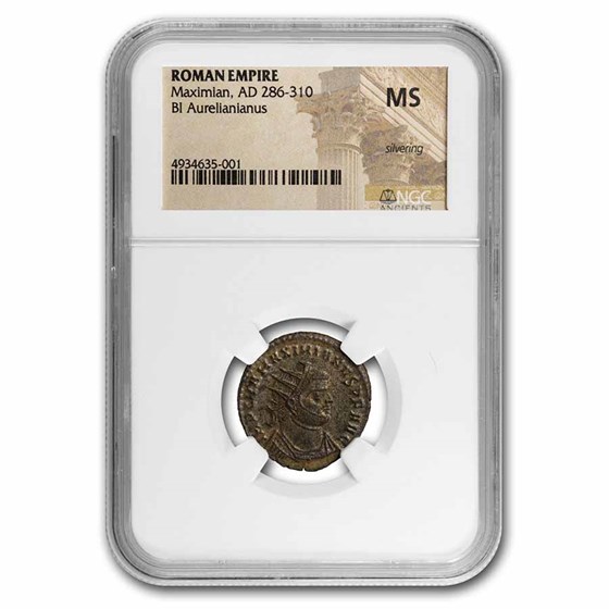 Roman Empire BI Aurelianianus Maximian (286-310 AD) MS NGC Roman Empire BI Aurelianianus Maximian (286-310 AD) MS NGC