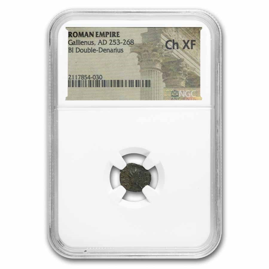 Roman Empire BI Dbl Denarius Gallienus (253-268 AD) CH XF NGC