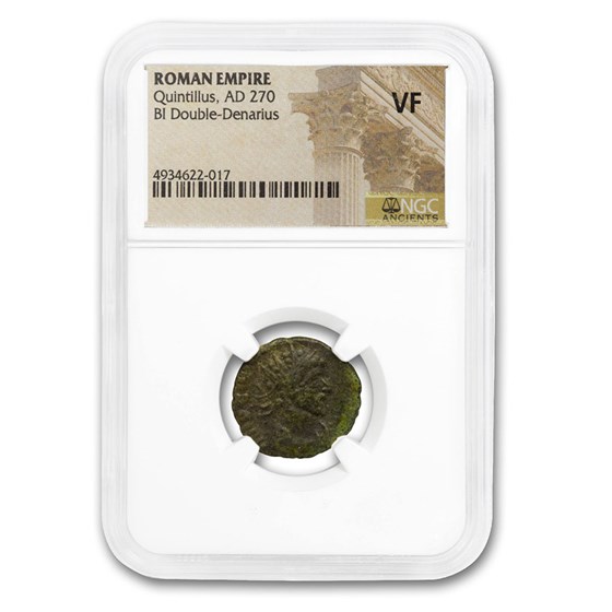 Roman Empire BI Dbl Denarius Quintillus (270 AD) VF NGC Roman Empire BI Dbl Denarius Quintillus (270 AD) VF NGC