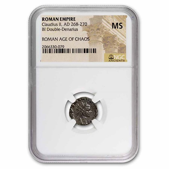 Roman Empire BI Double Denarius Claudius II (268-270 AD) MS NGC Roman Empire BI Double Denarius Claudius II (268-270 AD) MS NGC