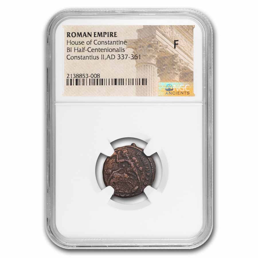 Roman Empire BI Half Centenionalis 337-361 AD Fine NGC