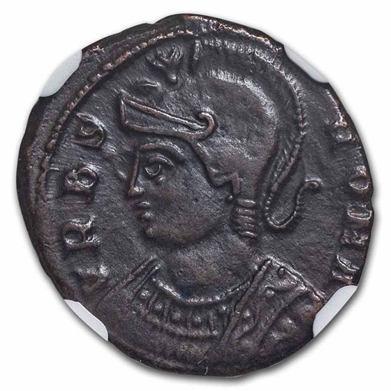 Roman Empire BI Nummus Urbs Roma(330-340 AD) XF NGC (Epfig Hoard)