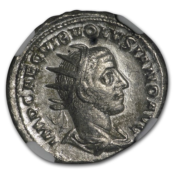 Roman Empire Dbl. Denarius Emp. Volusian (251-253 AD) AU NGC