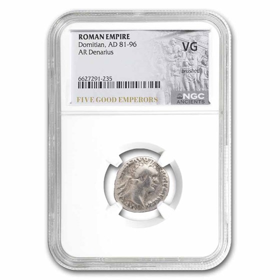 Roman Empire Denarius Domitian (81-96 AD) VG NGC (Random Coin)
