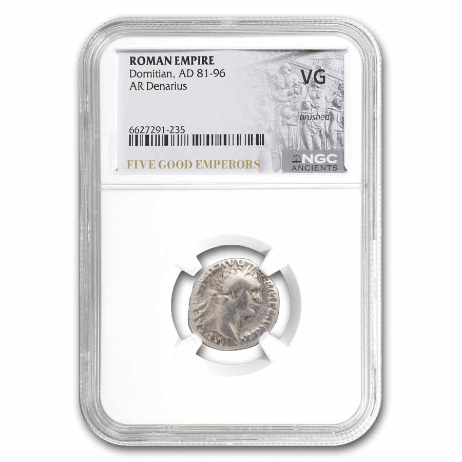 Roman Empire Denarius Domitian (81-96 AD) VG NGC (Random Coin)