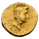 Roman Empire Gold Aureus Augustus (27 BC- 14 AD) Fine NGC