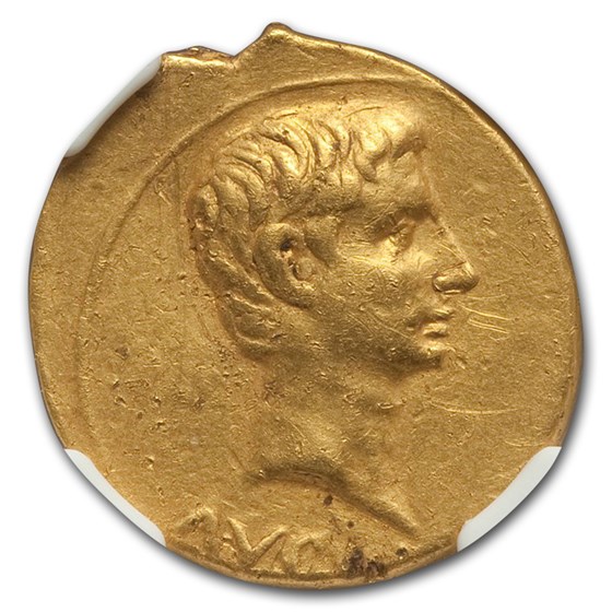 Roman Empire Gold Aureus Augustus (27 BC- 14 AD) XF NGC