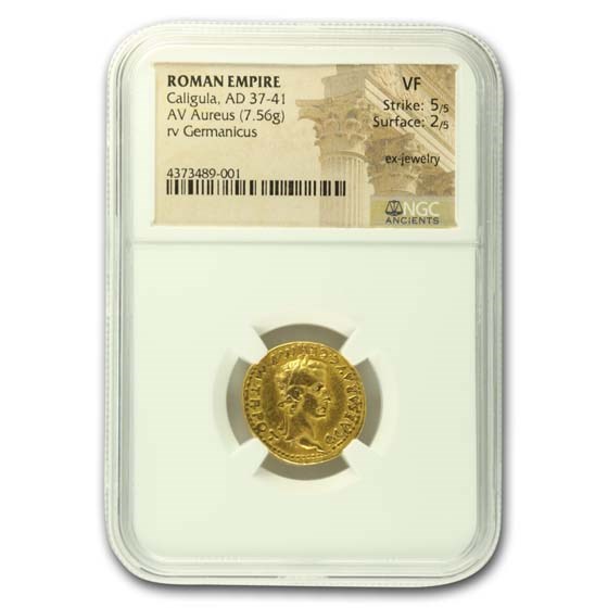 Roman Empire Gold Aureus Emperor Caligula (37-41 AD) VF NGC